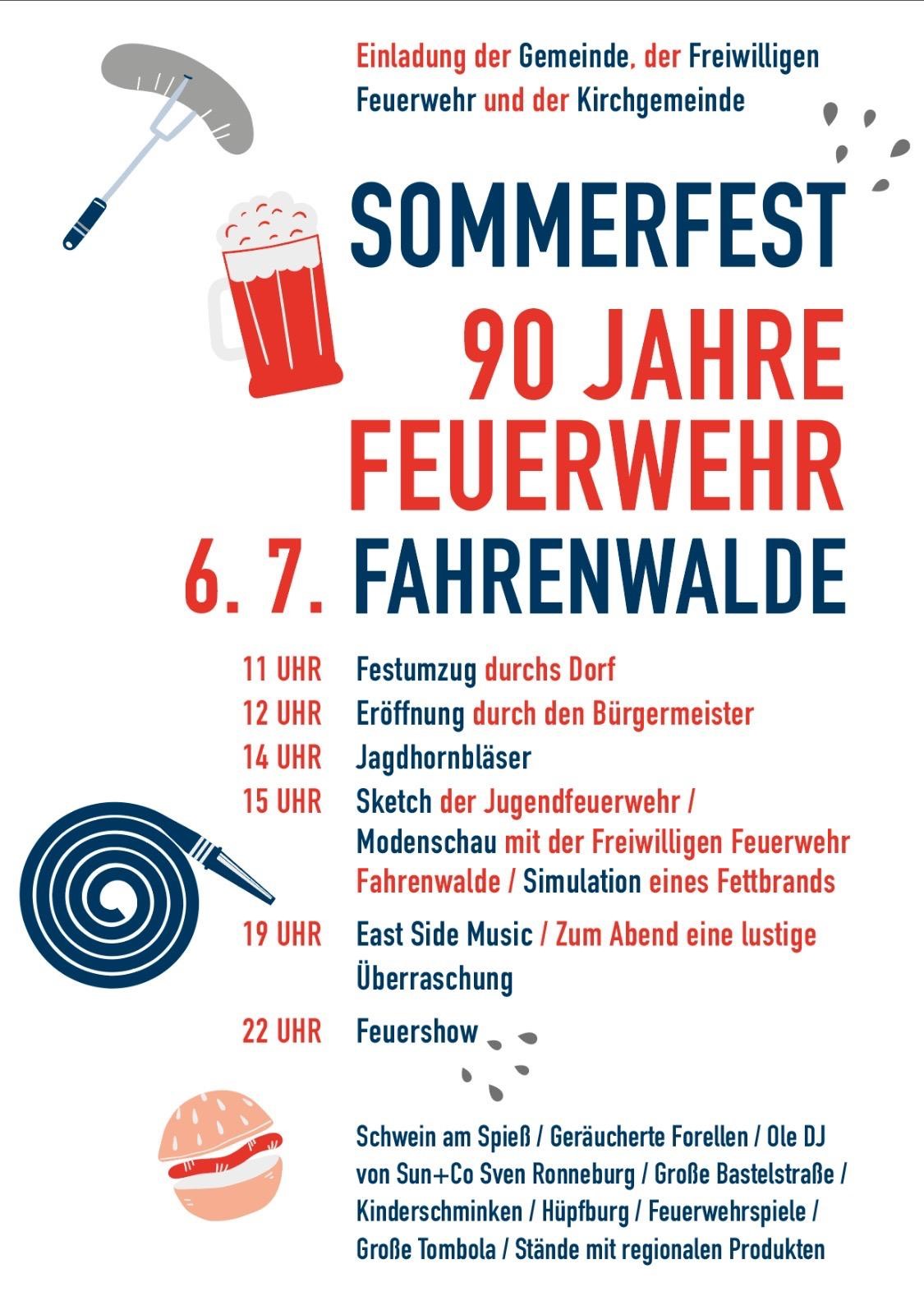Bild für Sommerfest – 90 Jahre Feuerwehr Fahrenwalde