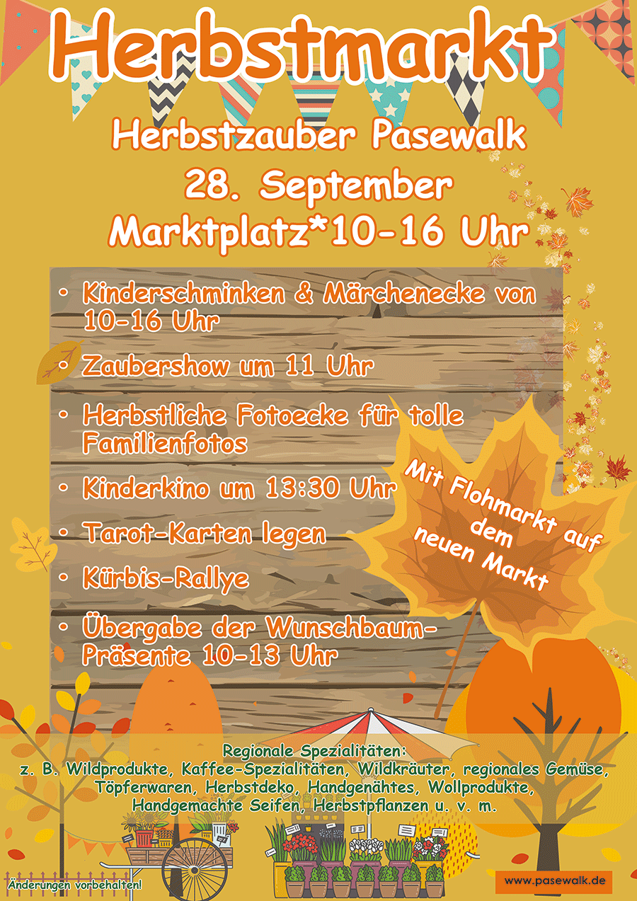 Bild für Herbstmarkt – Herbstzauber Pasewalk