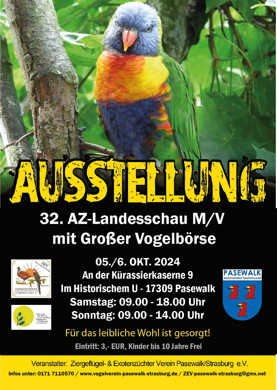 Bild für Ausstellung des Ziergeflügel- und Exotenzüchter Vereins Pasewalk/Strasburg e. V.
